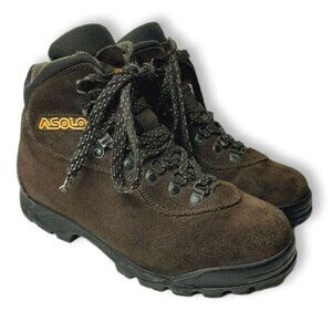 ASOLO Vibram Suede Leather Hiking Lace-Up Boots Brown Sz 7.5